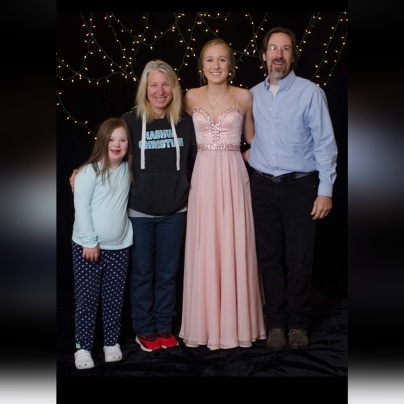 Sherri Hill Pink Princess Crystal Chiffon Gown Prom Evening 2 Pageant Sweetheart - Picture 4 of 9